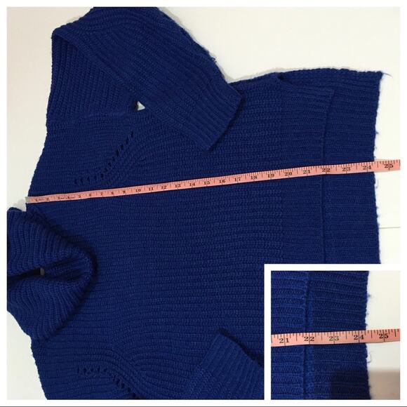 Ten Sixty Sherman Chunky Knit Cowl Neck Sweater - Blue - Medium - Picture 4 of 13